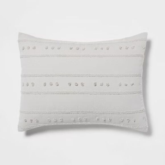 Threshold - 5pc King Quinlan Clipped Stripe Dot Comforter Bedd Gray - Picture 4 of 5